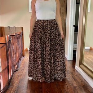 Leopard Print Maxi Skirt